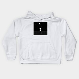 Cat in the night Kids Hoodie